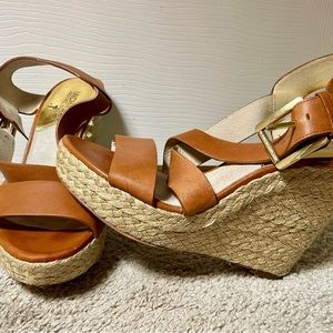 Michael Michael Kors Leather Espadrille Wedges